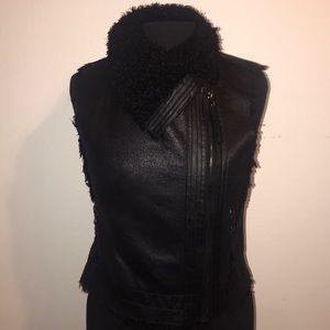 Forever 21 Faux leather fur vest black Size Small